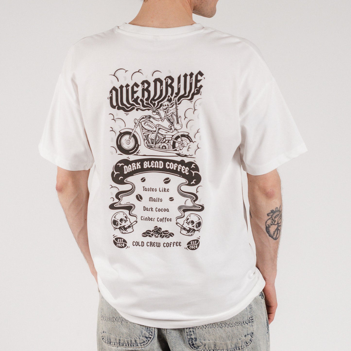 OVERDRIVE 100% Organic T-shirt Black Design